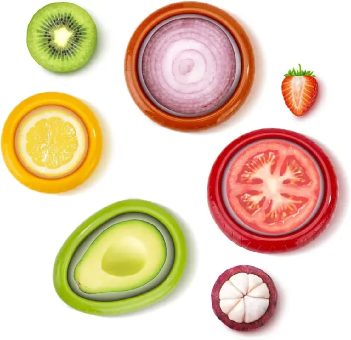 Silicone Fruit Boxes - Set of 4 for Lemon, Onion, Tomato & Avocado - Eaze Mart
