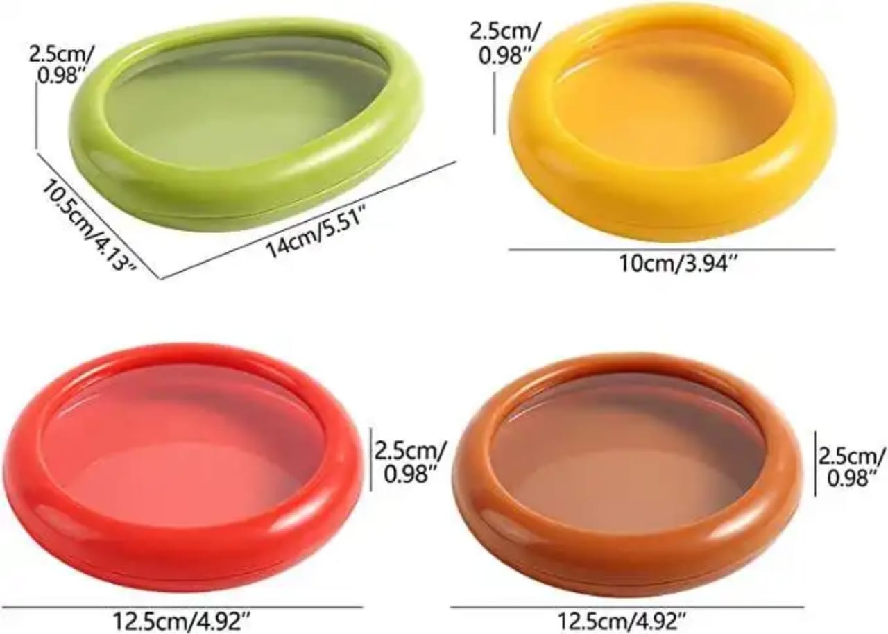 Silicone Fruit Boxes - Set of 4 for Lemon, Onion, Tomato & Avocado - Eaze Mart