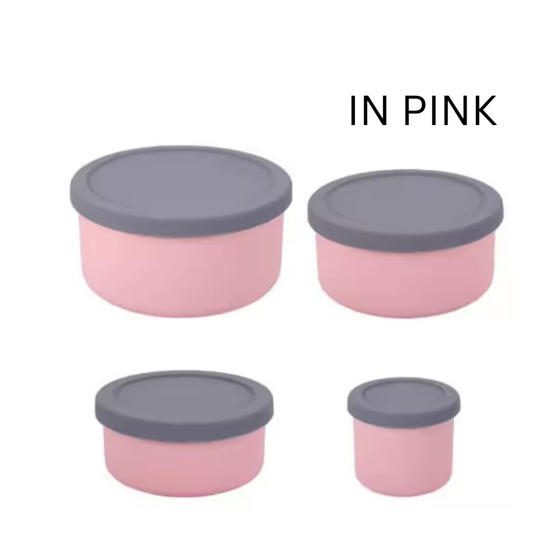 Silicone Lunch Box Set – 4 Pieces (Multiple Colors)
