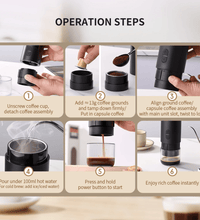 2 - in - 1 Portable Coffee Machine – Capsule & Ground | Rechargeable Espresso Maker - Eaze Mart
