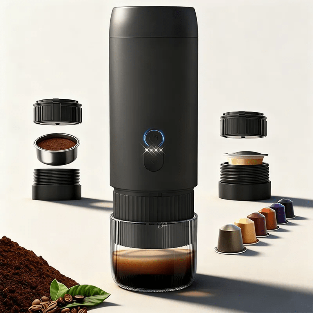 2 - in - 1 Portable Coffee Machine – Capsule & Ground | Rechargeable Espresso Maker - Eaze Mart