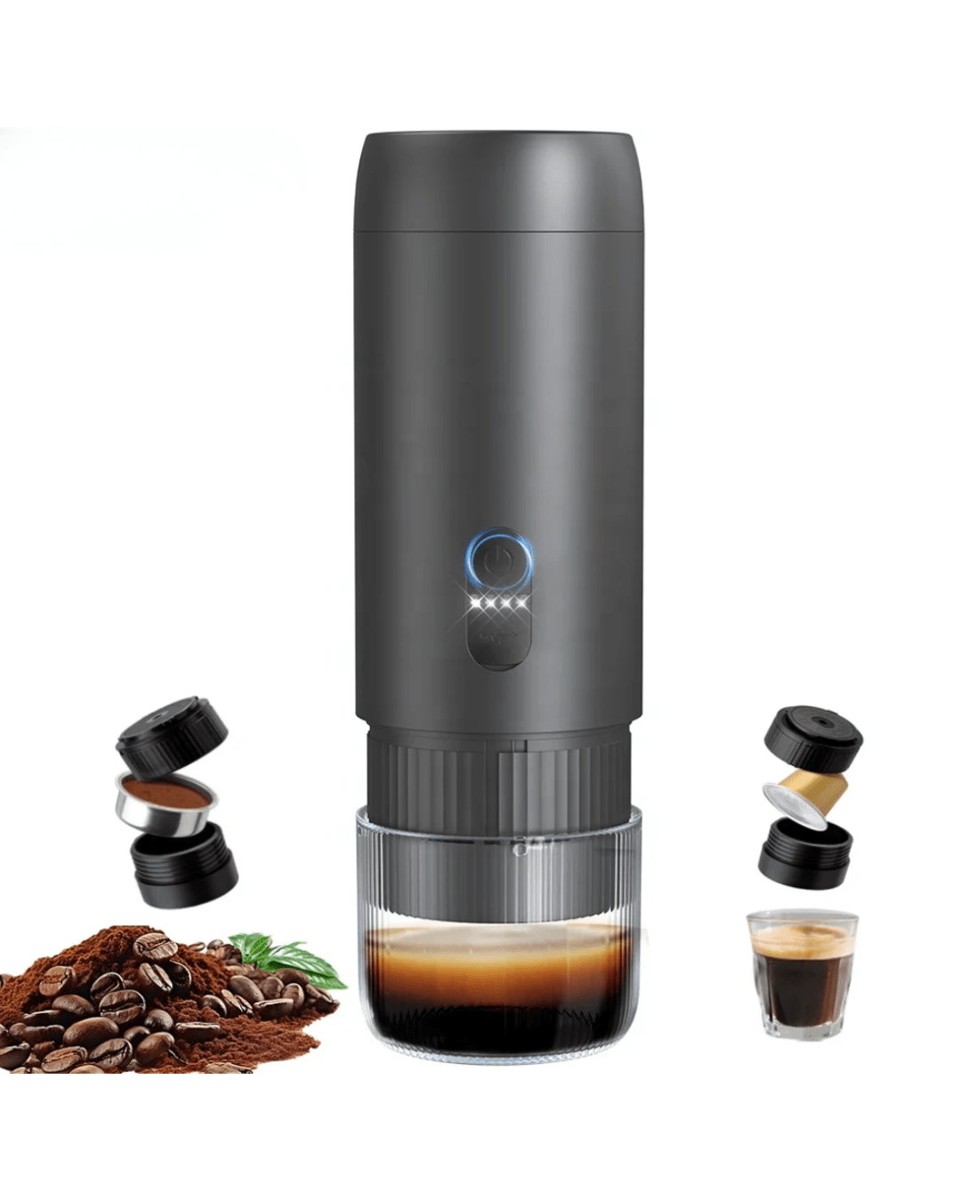 2 - in - 1 Portable Coffee Machine – Capsule & Ground | Rechargeable Espresso Maker - Eaze Mart
