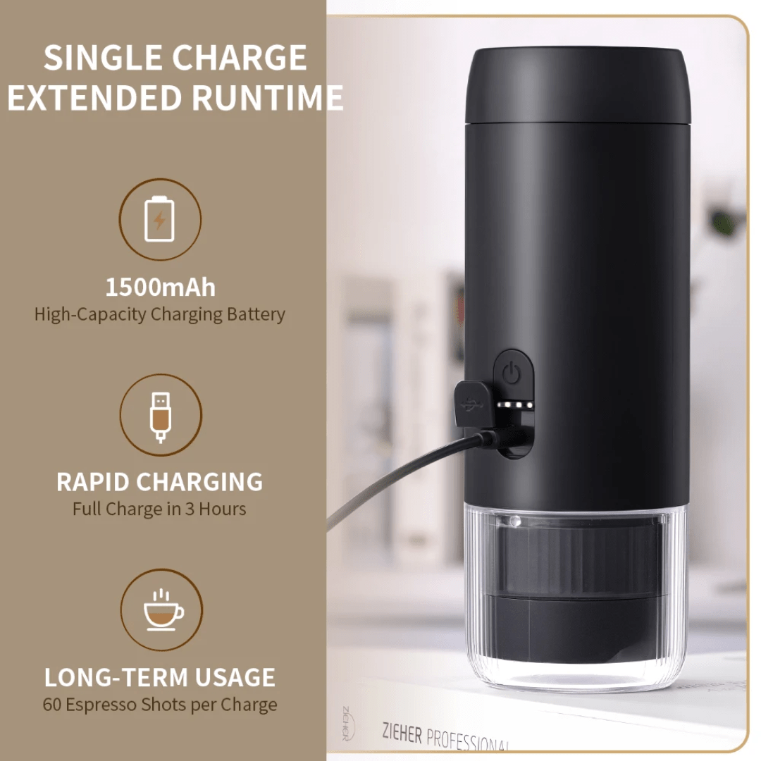 2 - in - 1 Portable Coffee Machine – Capsule & Ground | Rechargeable Espresso Maker - Eaze Mart