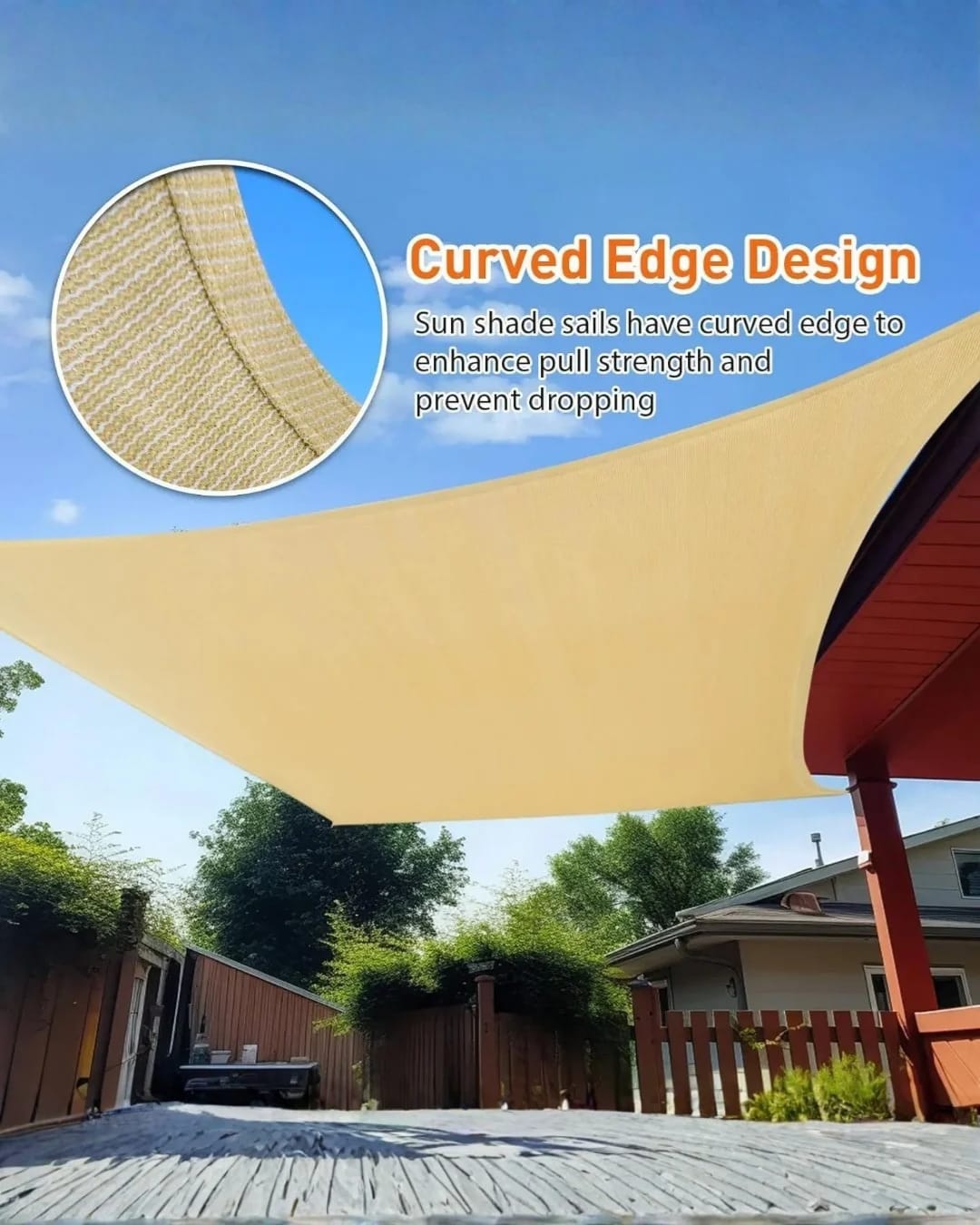 HDPE Rectangle Shade Sail – 98% UV Protection