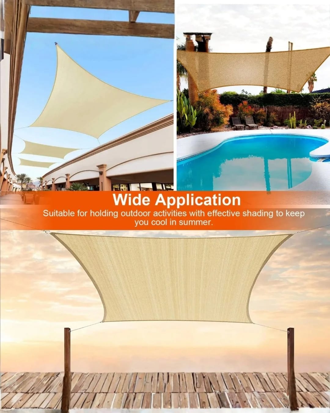 HDPE Rectangle Shade Sail – 98% UV Protection