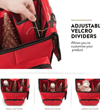 Christmas Ornament Organizer – 5 Trays with Dividers & Extra Pockets - Eaze Mart