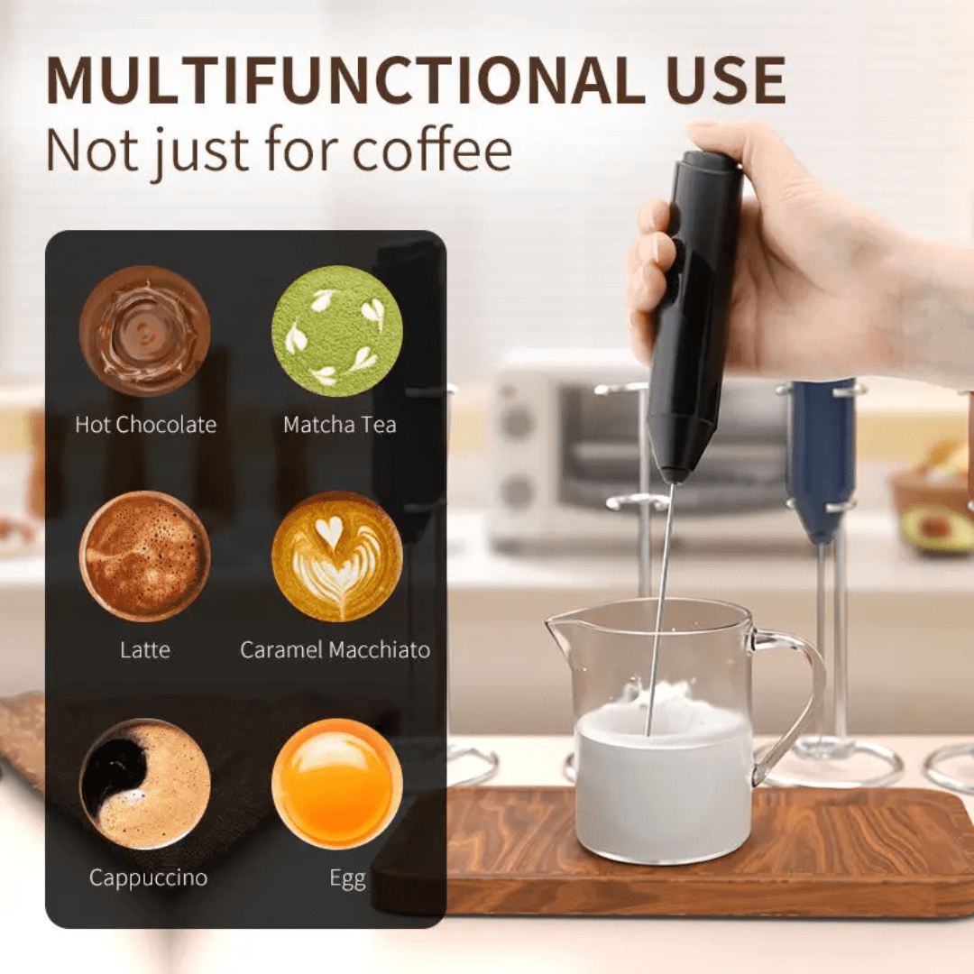 Electric Milk Frother – Battery Operated Handheld Foam Maker - Eaze Mart