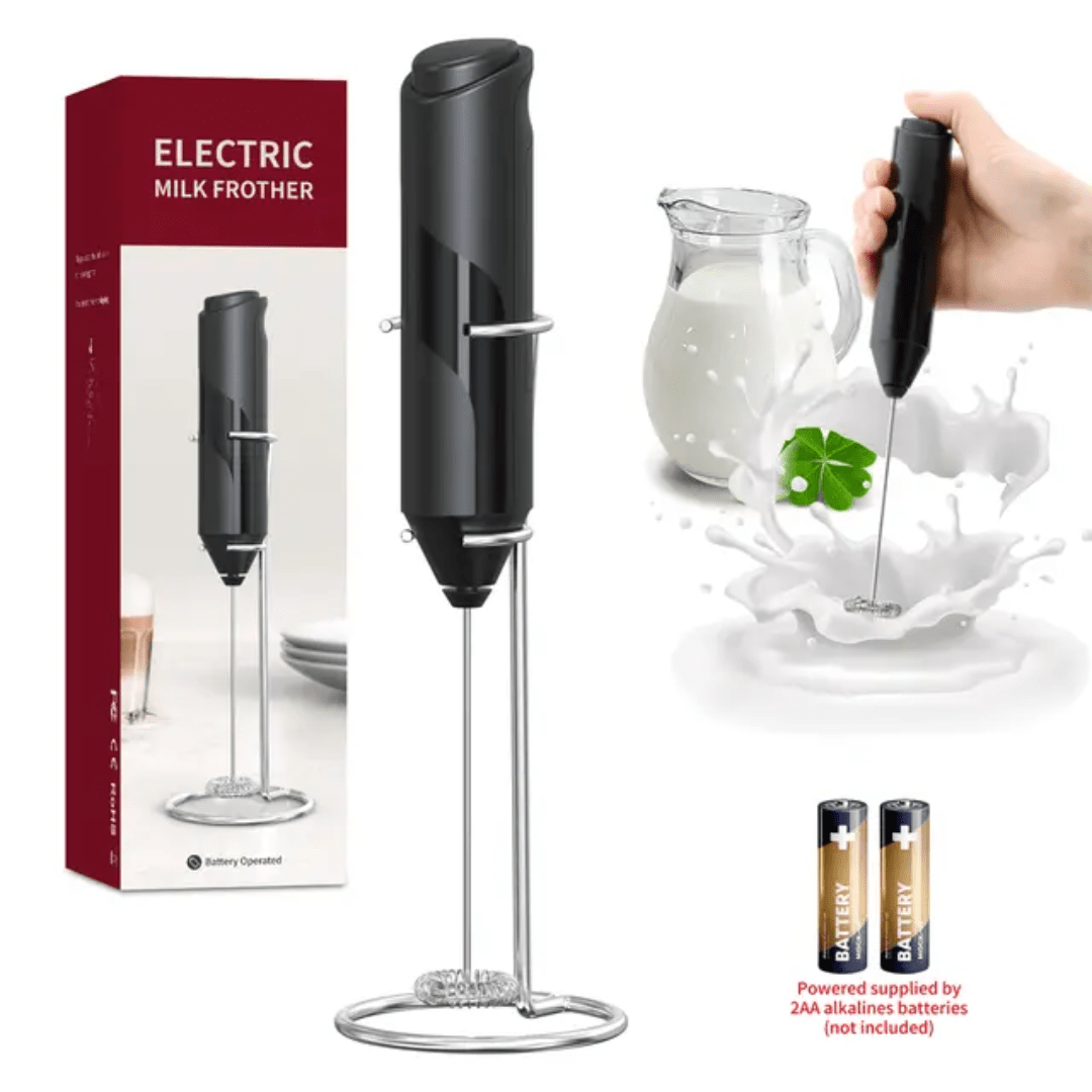 Electric Milk Frother – Battery Operated Handheld Foam Maker - Eaze Mart