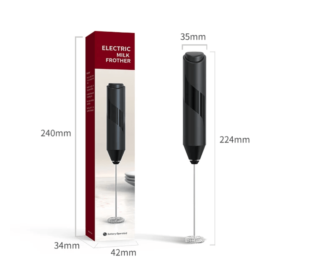 Electric Milk Frother – Battery Operated Handheld Foam Maker - Eaze Mart