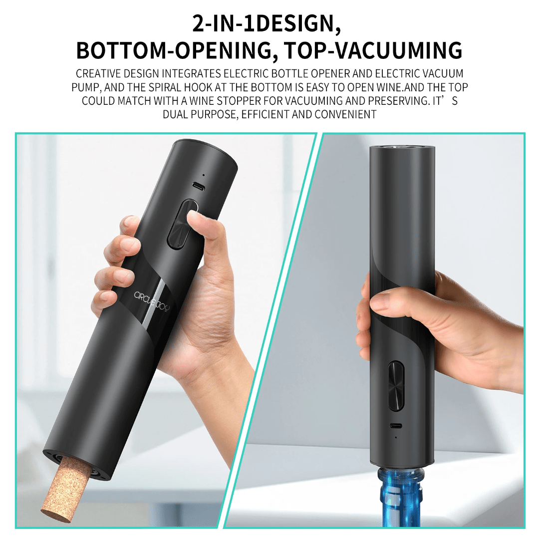 Electric Wine Opener Gift Set – Full Kit with Stoppers, Pourer, Foil Cutter & Pump - Eaze Mart