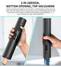 Electric Wine Opener Gift Set – Full Kit with Stoppers, Pourer, Foil Cutter & Pump - Eaze Mart