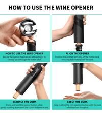 Electric Wine Opener Gift Set – Full Kit with Stoppers, Pourer, Foil Cutter & Pump - Eaze Mart