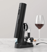 Electric Wine Opener Gift Set – Full Kit with Stoppers, Pourer, Foil Cutter & Pump - Eaze Mart