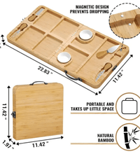 Portable Bamboo Cheese Board Set – Foldable Charcuterie Serving Tray - Eaze Mart