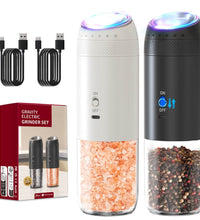 Rechargeable Electric Grinder Set – Black & White, Adjustable Coarseness (2pcs) - Eaze Mart