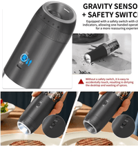 Rechargeable Electric Grinder Set – Black & White, Adjustable Coarseness (2pcs) - Eaze Mart