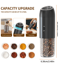 Rechargeable Electric Grinder Set – Black & White, Adjustable Coarseness (2pcs) - Eaze Mart