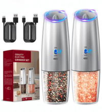 Rechargeable Electric Salt & Pepper Grinder Set – Stainless Steel, Adjustable Coarseness (2pcs) - Eaze Mart
