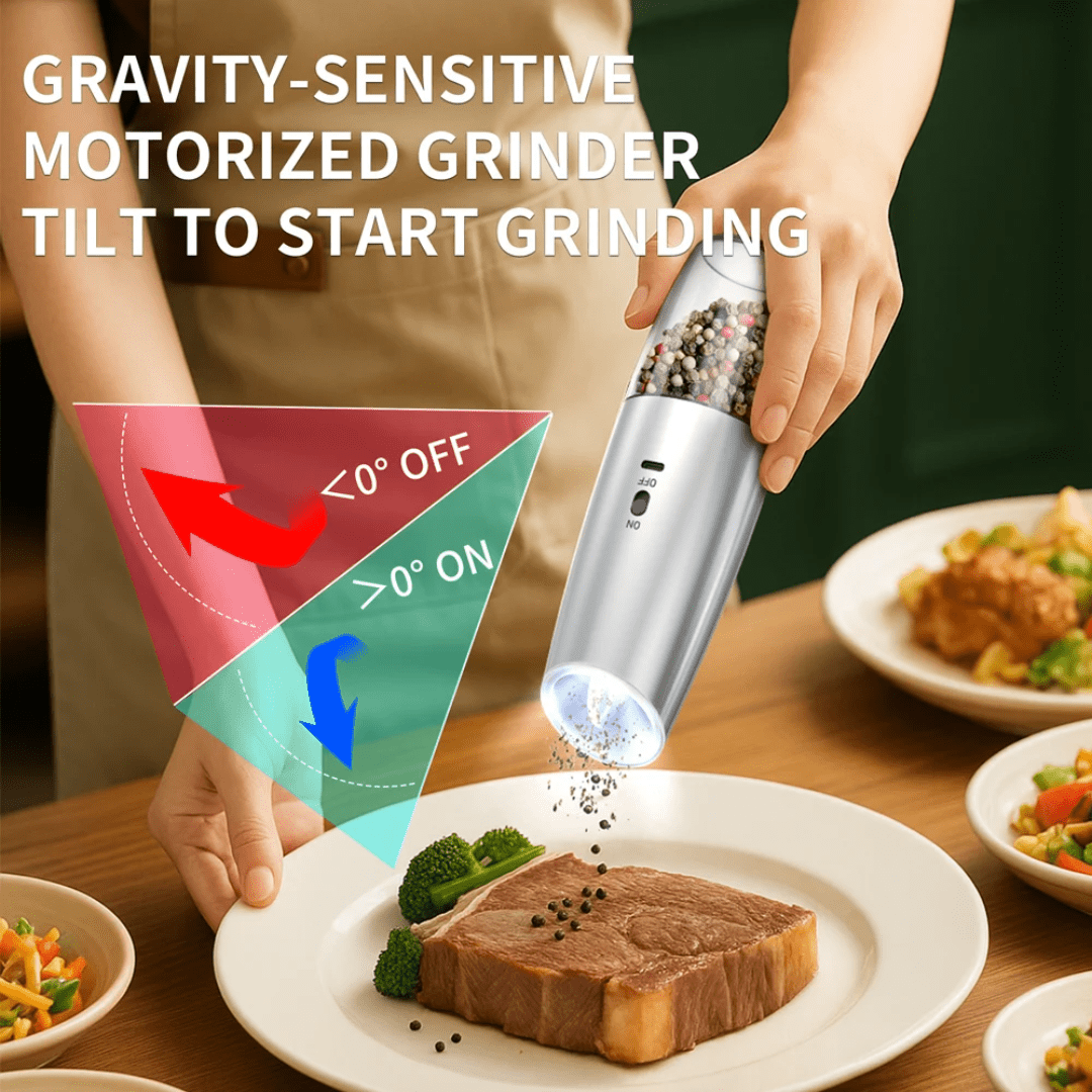 Rechargeable Electric Salt & Pepper Grinder Set – Stainless Steel, Adjustable Coarseness (2pcs) - Eaze Mart