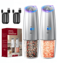 Rechargeable Electric Salt & Pepper Grinder Set – Stainless Steel, Adjustable Coarseness (2pcs) - Eaze Mart
