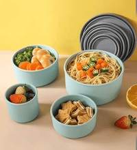 Silicone Lunch Box Set – 4 Pieces (Multiple Colors) - Eaze Mart