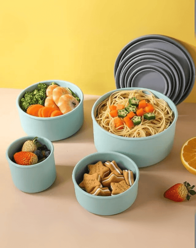 Silicone Lunch Box Set – 4 Pieces (Multiple Colors) - Eaze Mart