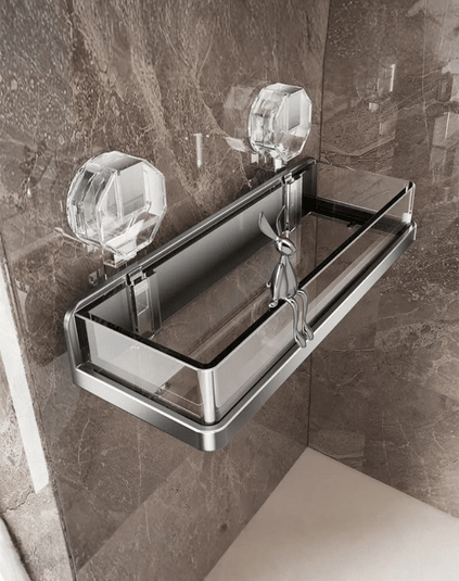 Suction Cup Bathroom Organizer Set – 4 Piece Aluminum Rack Bundle - Eaze Mart