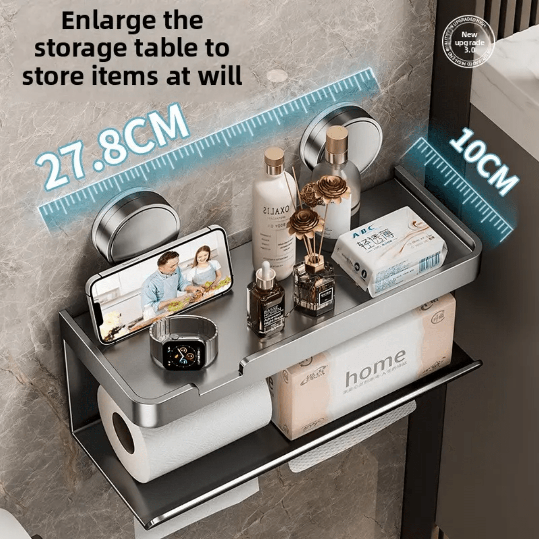 Suction Cup Bathroom Organizer Set – 4 Piece Aluminum Rack Bundle - Eaze Mart