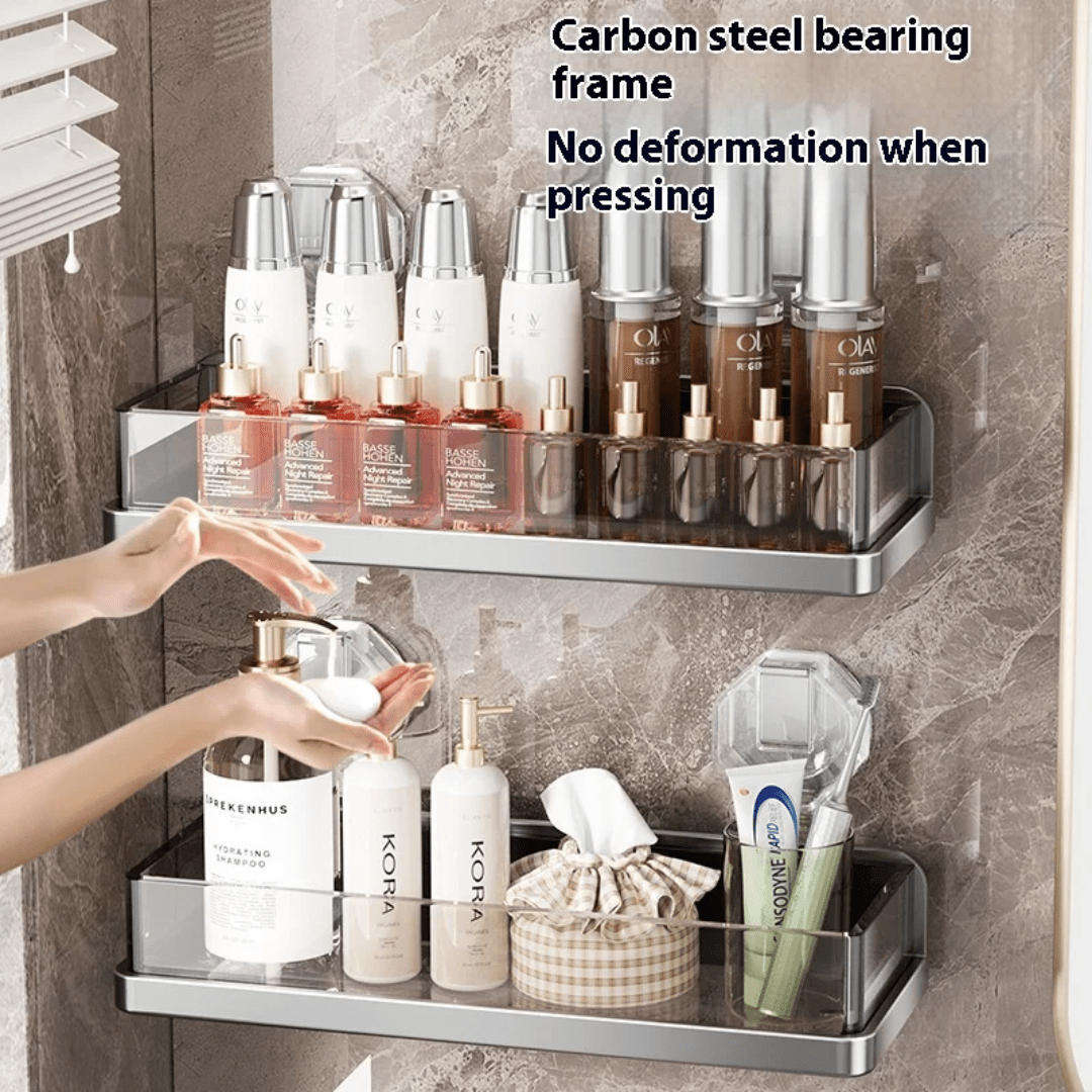 Suction Cup Bathroom Organizer Set – 4 Piece Aluminum Rack Bundle - Eaze Mart