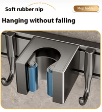 Suction Cup Mop Rack - 4 clips 5 hooks - Eaze Mart
