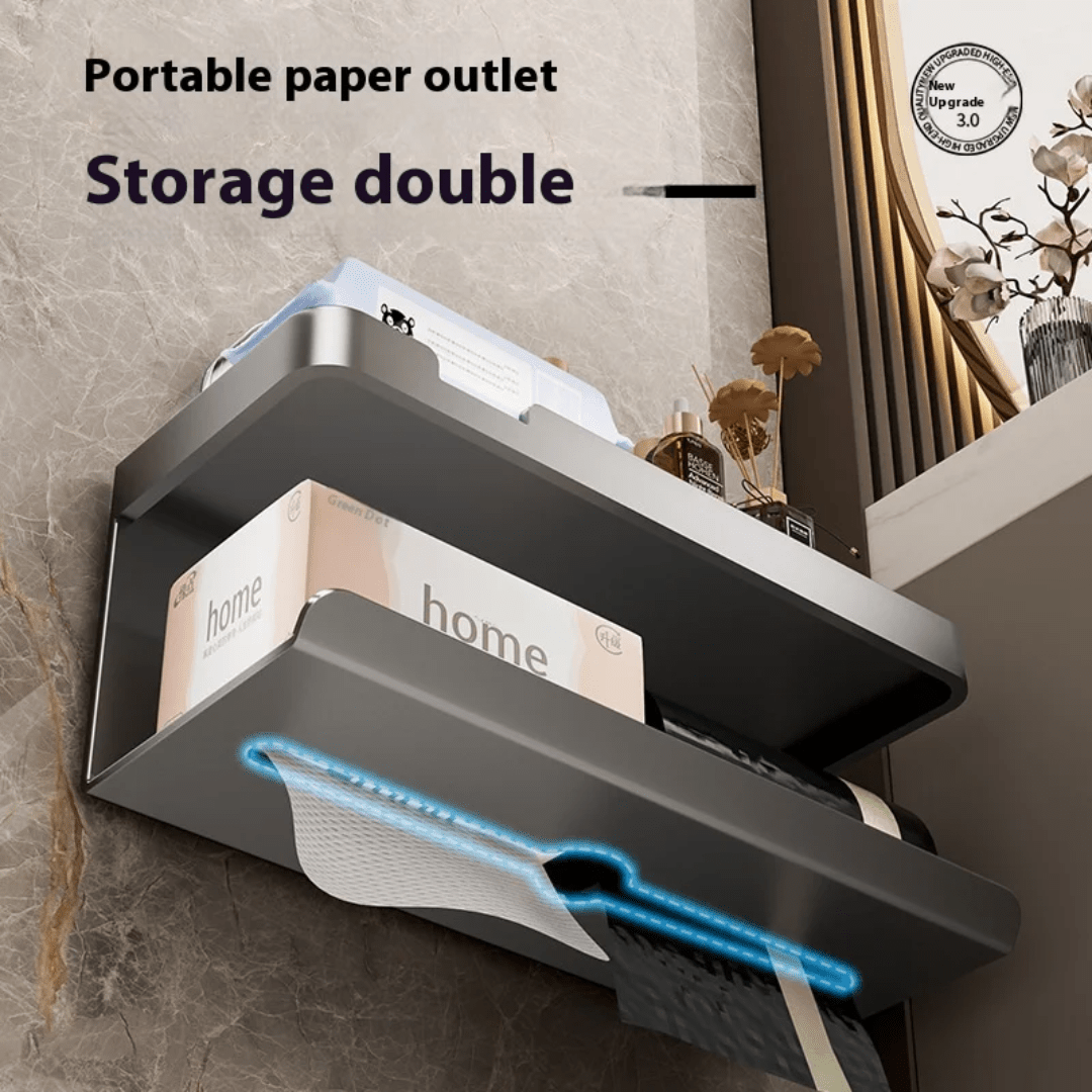 Suction Cup Tissue Holder with Shelf - Eaze Mart