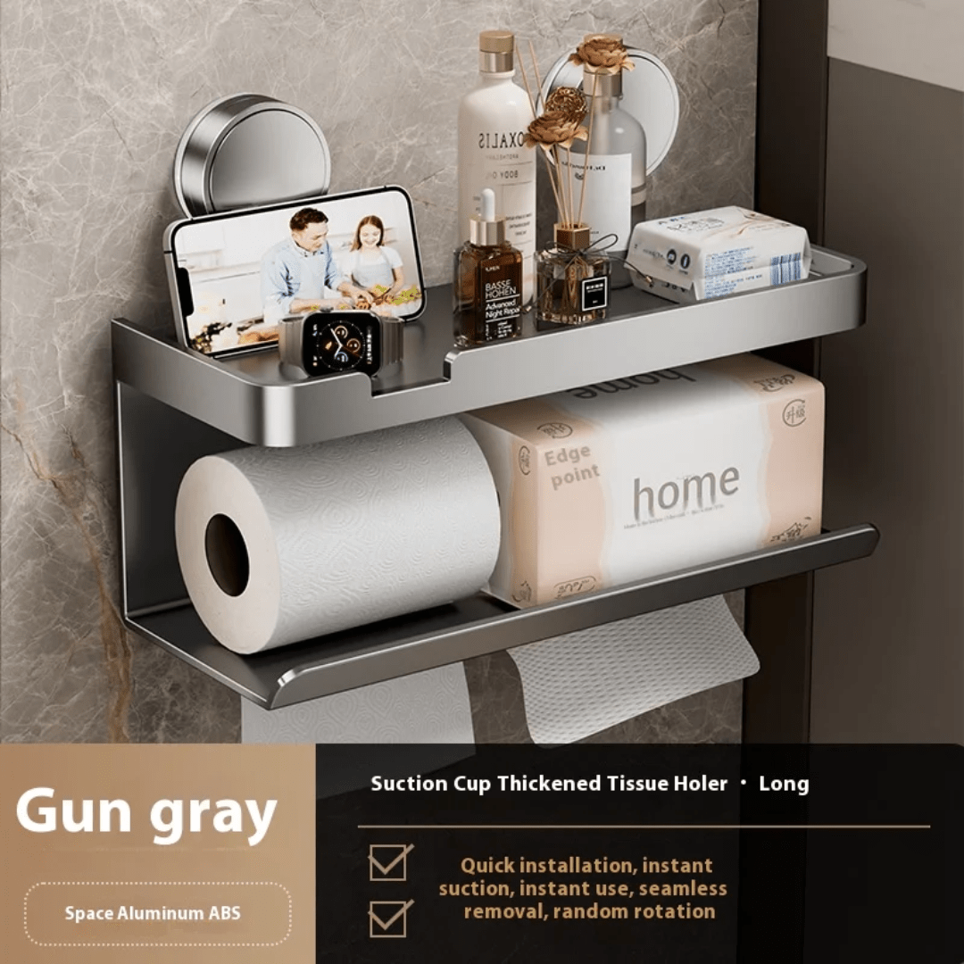 Suction Cup Tissue Holder with Shelf - Eaze Mart
