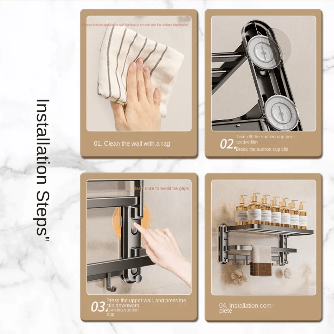 Suction Cup Towel Rack - 60cm - Eaze Mart