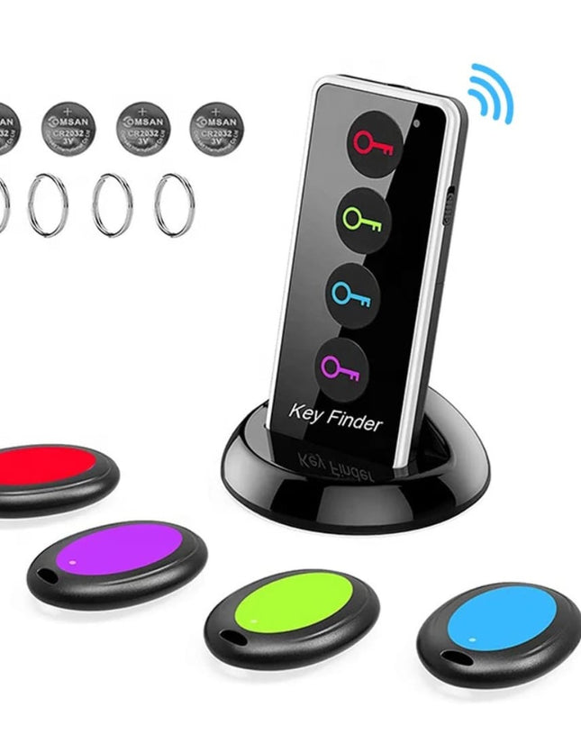 Wireless Key Finder with Remote – 4 Receivers, LED Lights & 40m Range - Eaze Mart