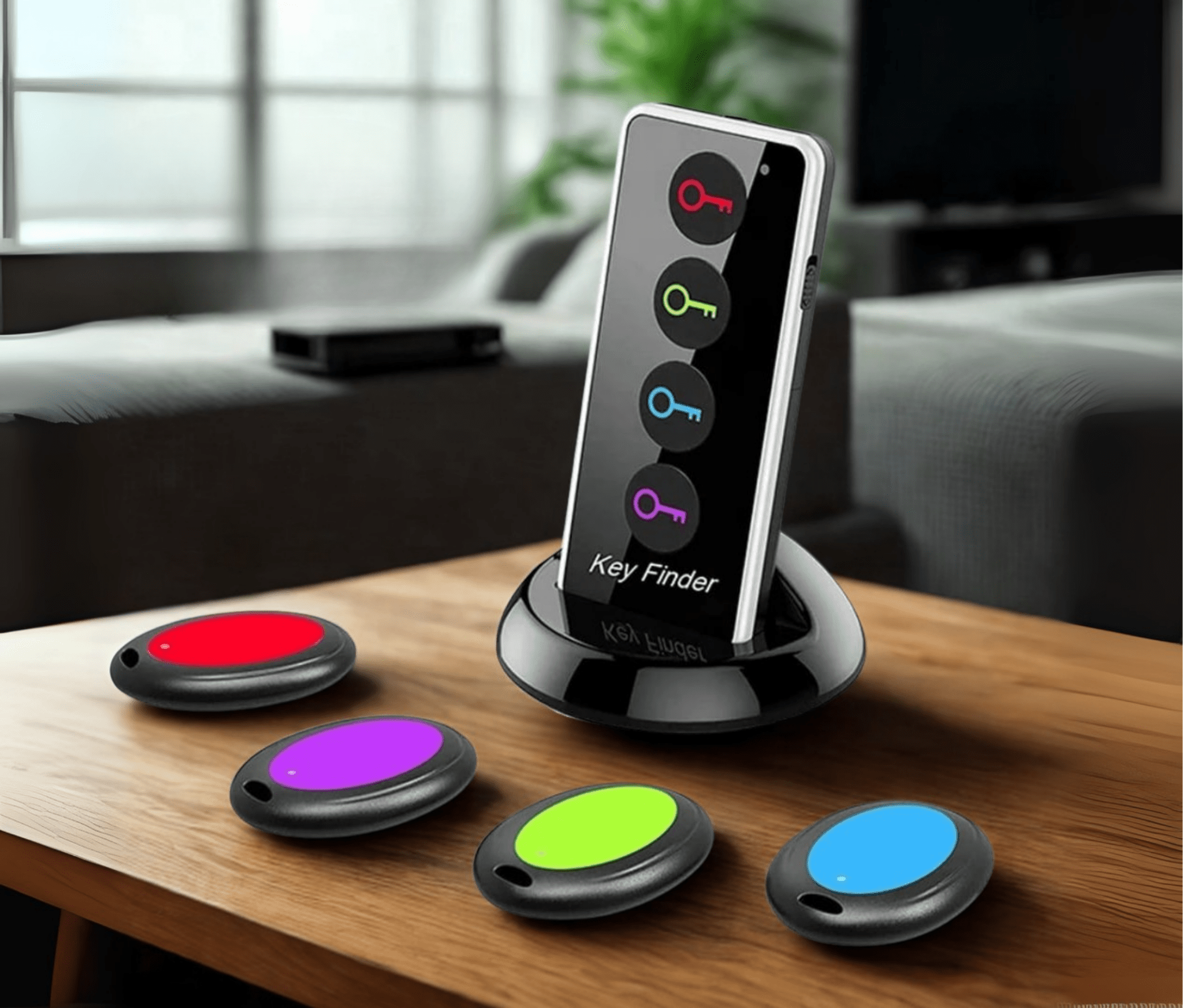 Wireless Key Finder with Remote – 4 Receivers, LED Lights & 40m Range - Eaze Mart